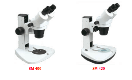 SM-400/410/420/430ズームレンズのステレオ顕微鏡