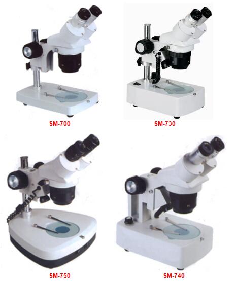 SM-700/730/740/750ズームレンズのステレオ顕微鏡